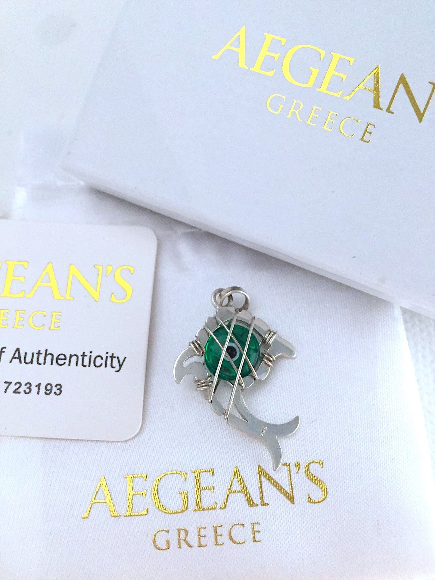 Handcrafted 925 Silver Pendant with Dolphin Motive Made in Greece