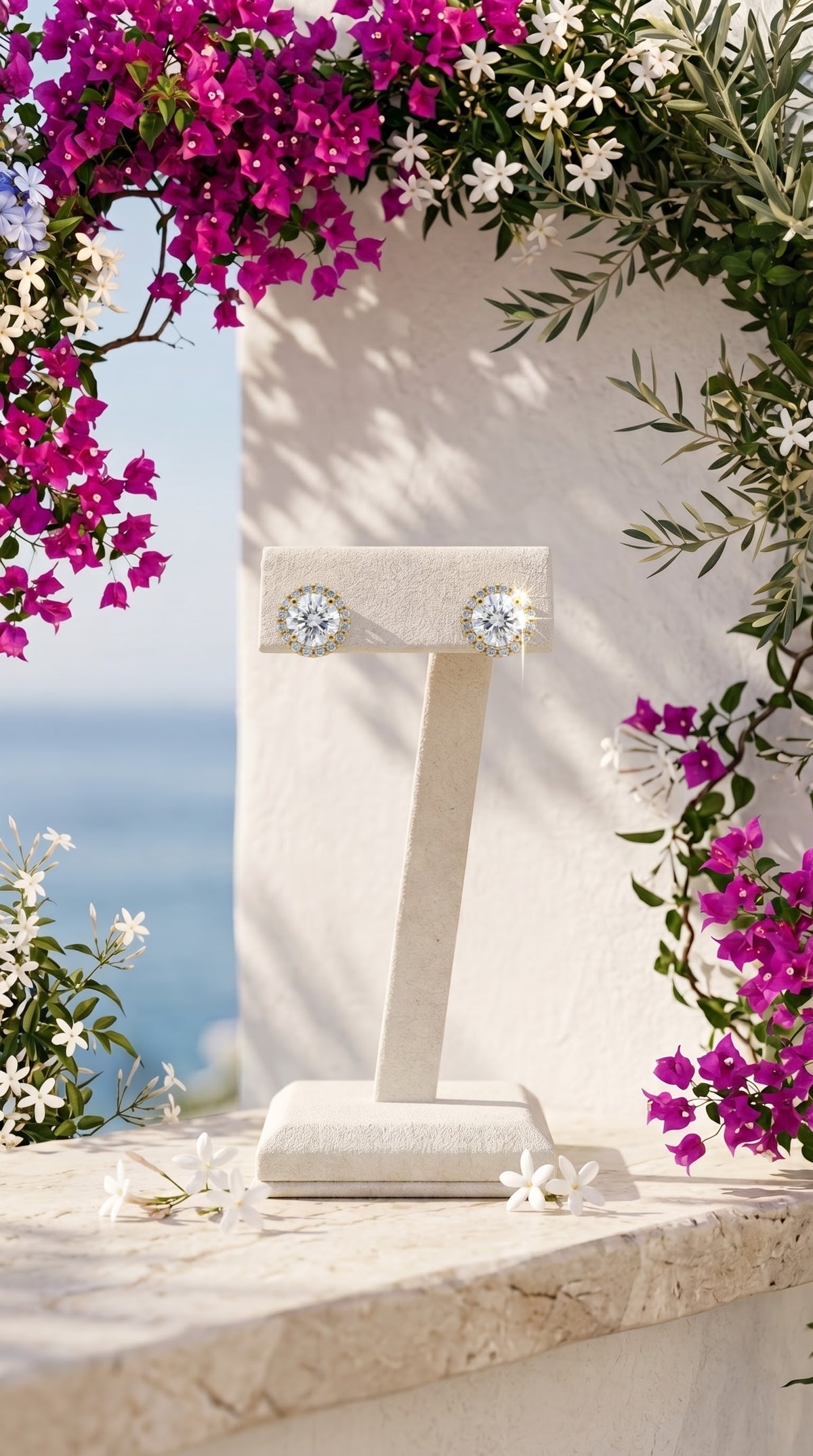 ELENA – Iconic Gold-Plated Halo Stud Earrings