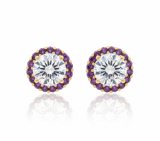 ELENA purple cz stones earrings