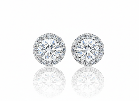 ELENA - Luxurious round stud earrings with French Cubic Zirconia