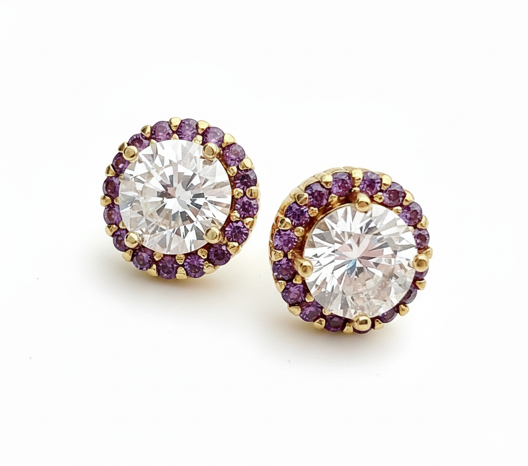 ELENA purple cz stones earrings