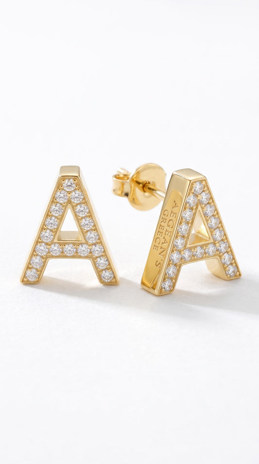 Wear Your Identity: The Sculptural A Letter Earrings