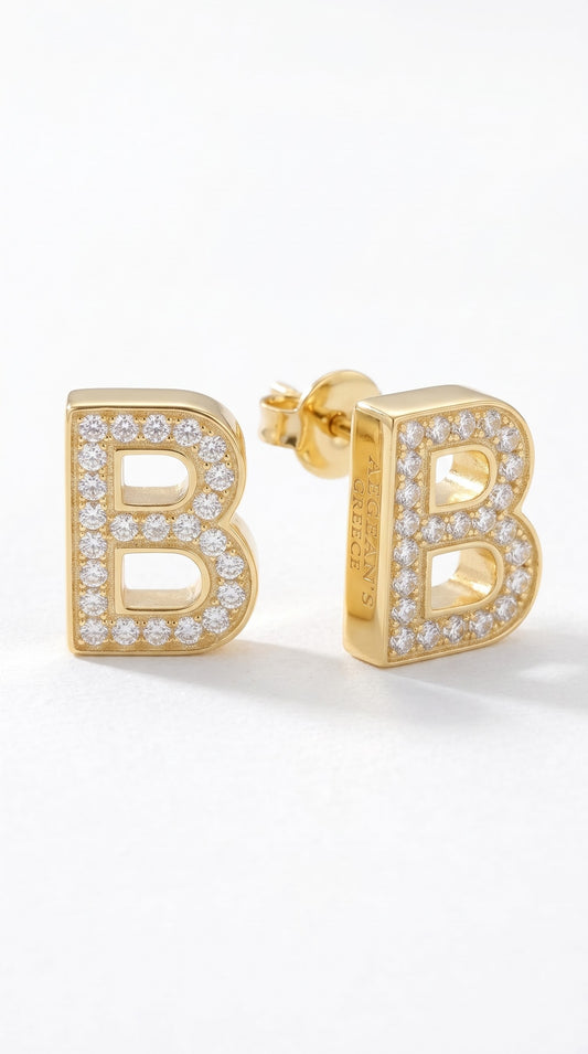 Effortless Glamour: The Sculptural B Letter Earrings