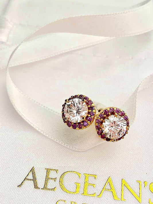 ELENA purple cz stones earrings