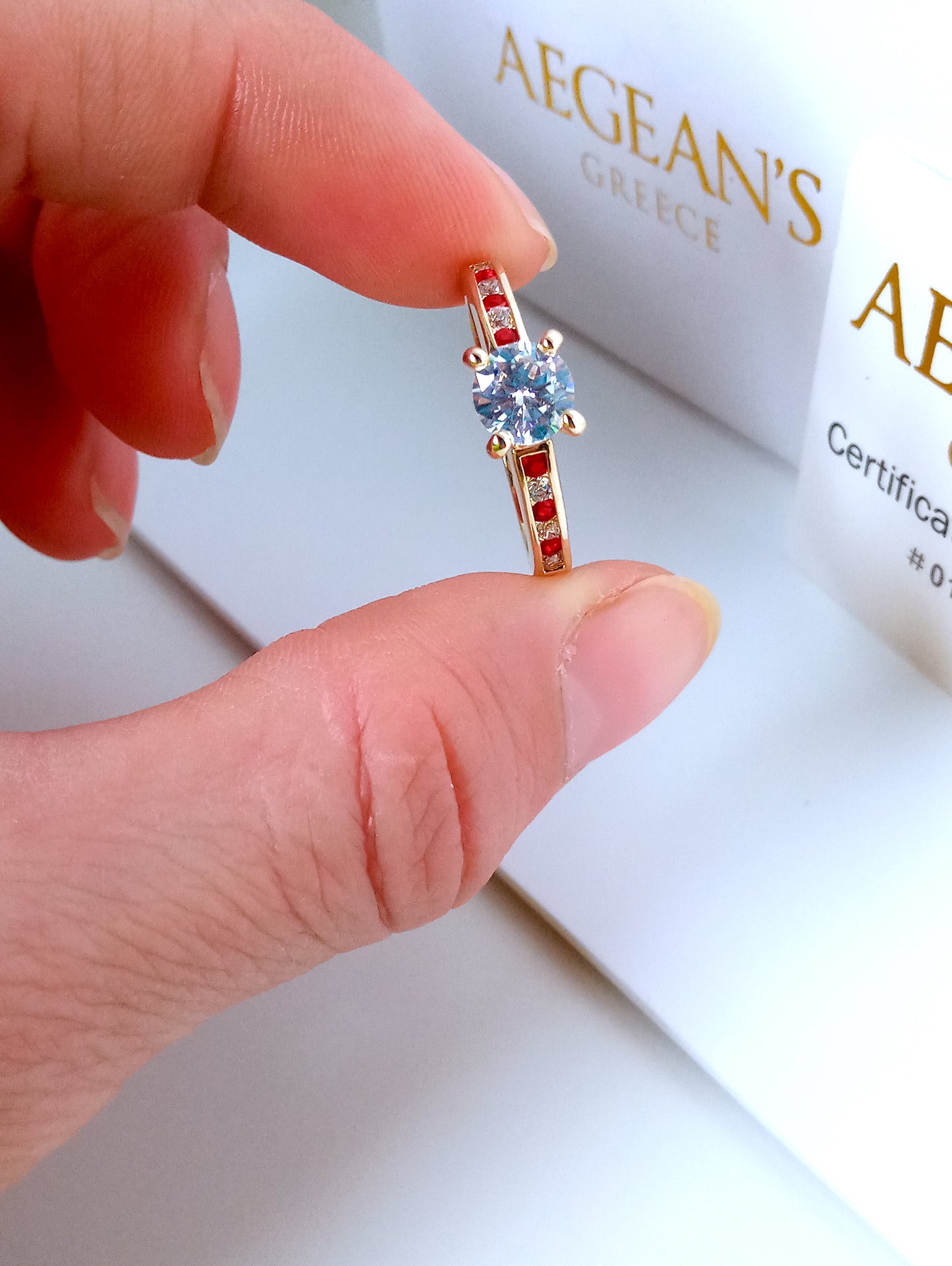 RED Ring cubic zirconia