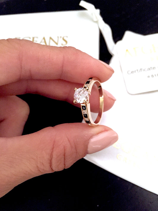 Ring black cubic zirconia