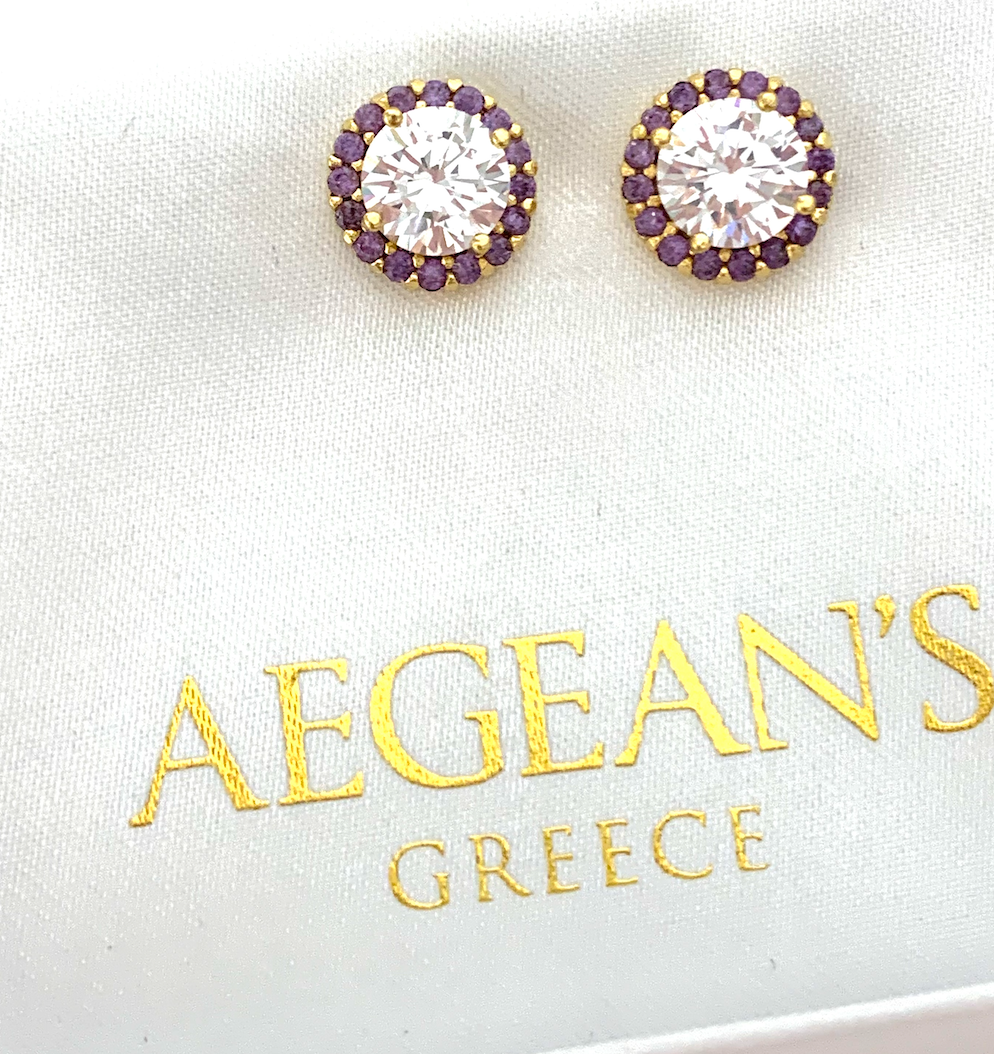 ELENA purple cz stones earrings